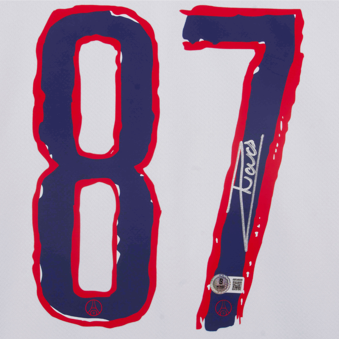 Joao Neves Signed PSG Away Soccer Jersey #87 with Beckett Witness